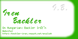 iren backler business card